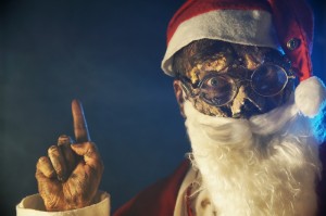 zombie Santa on dark background